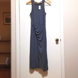 NWT Gap Bodycon mid-length stretchy navy pinstriped dress